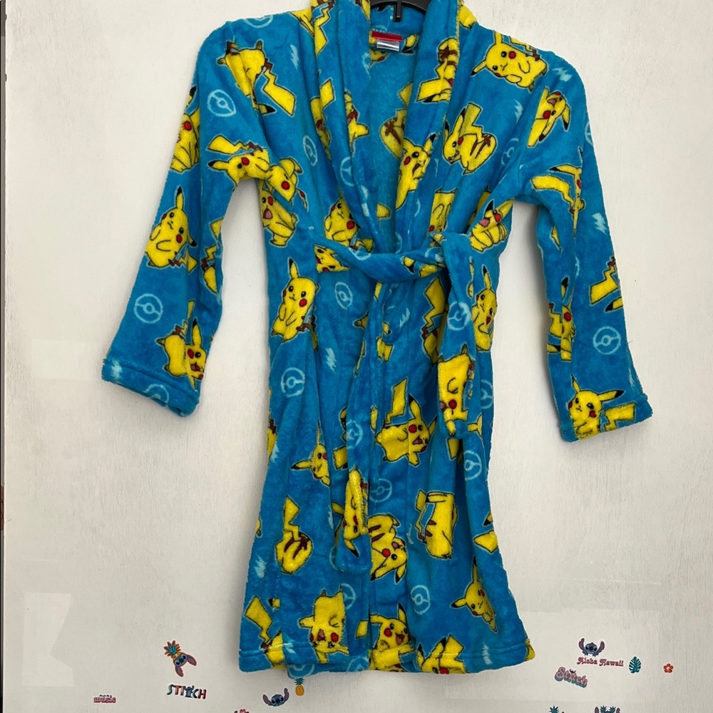 Blue Pikachu Kids Robe